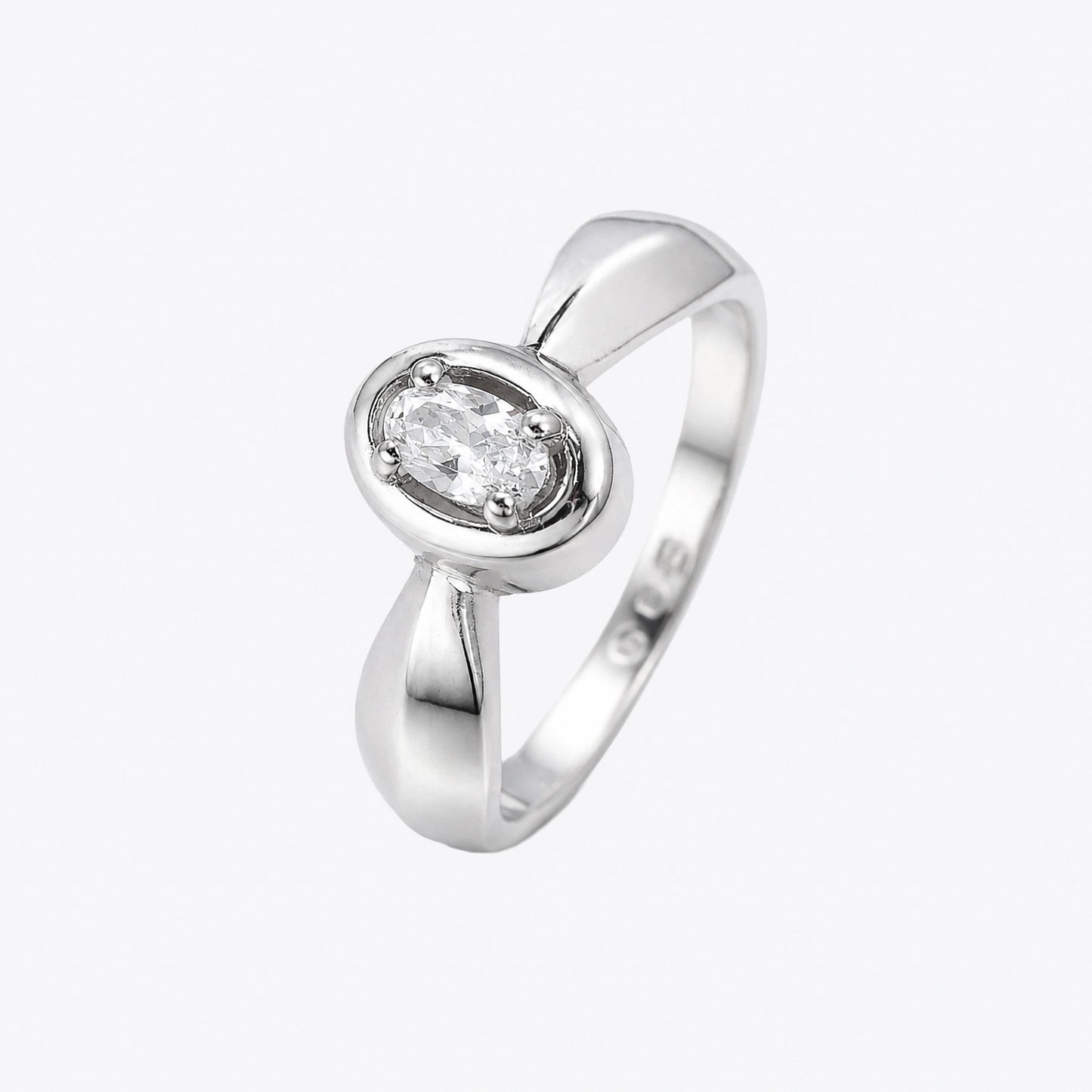 The Alencia Urban Serenade Oval Bezel Solitaire Ring image 2