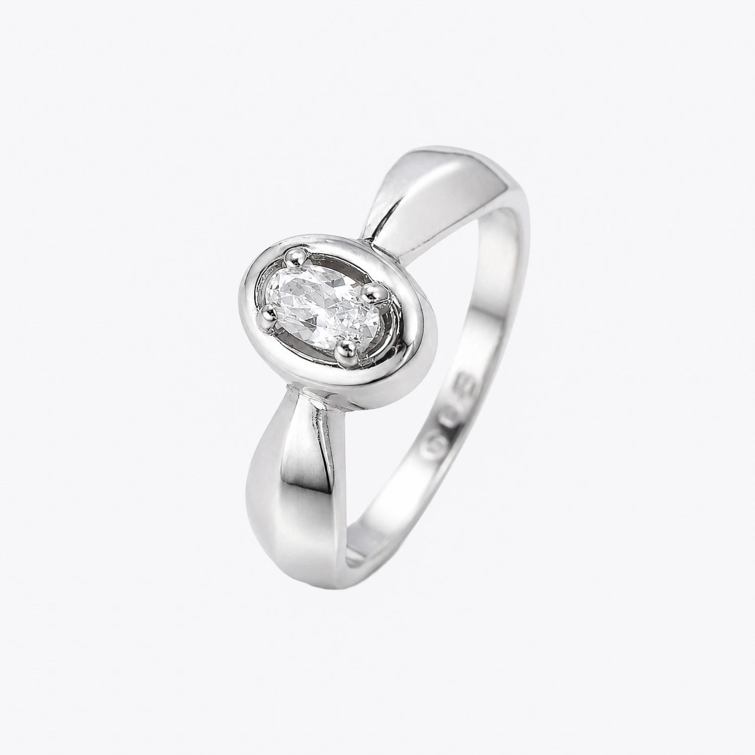 The Alencia Urban Serenade Oval Bezel Solitaire Ring image 2