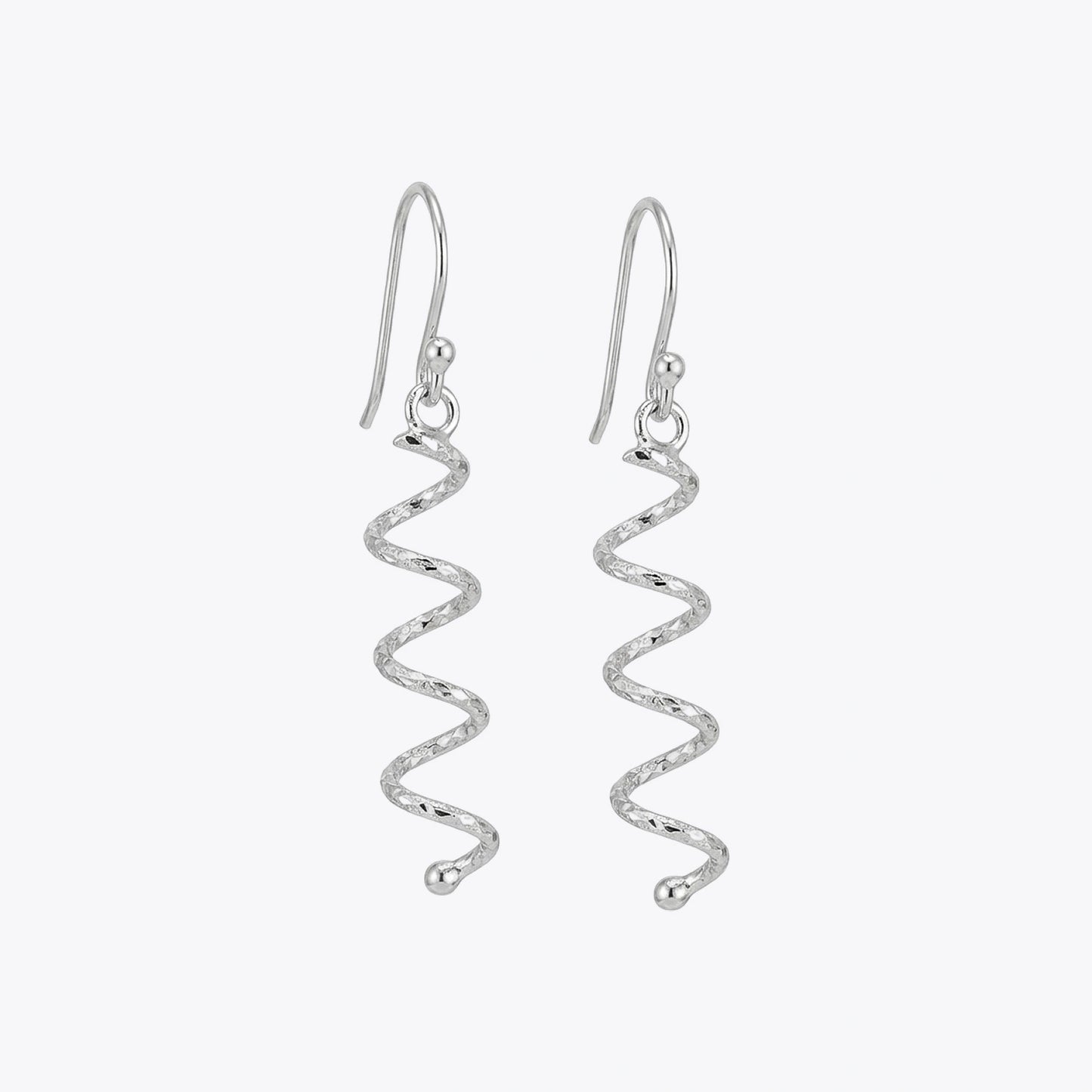 Silver Spiral Drop Earrings image 2