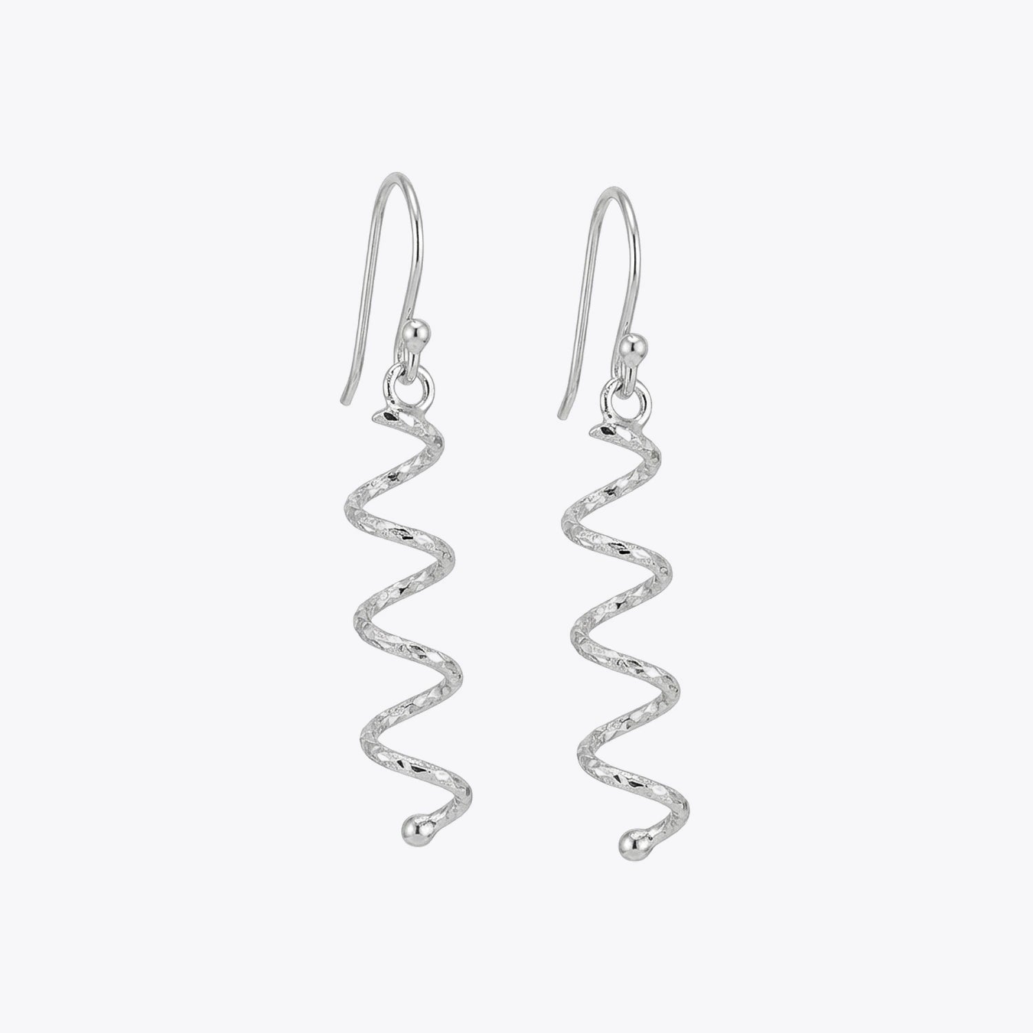 Silver Spiral Drop Earrings image 2