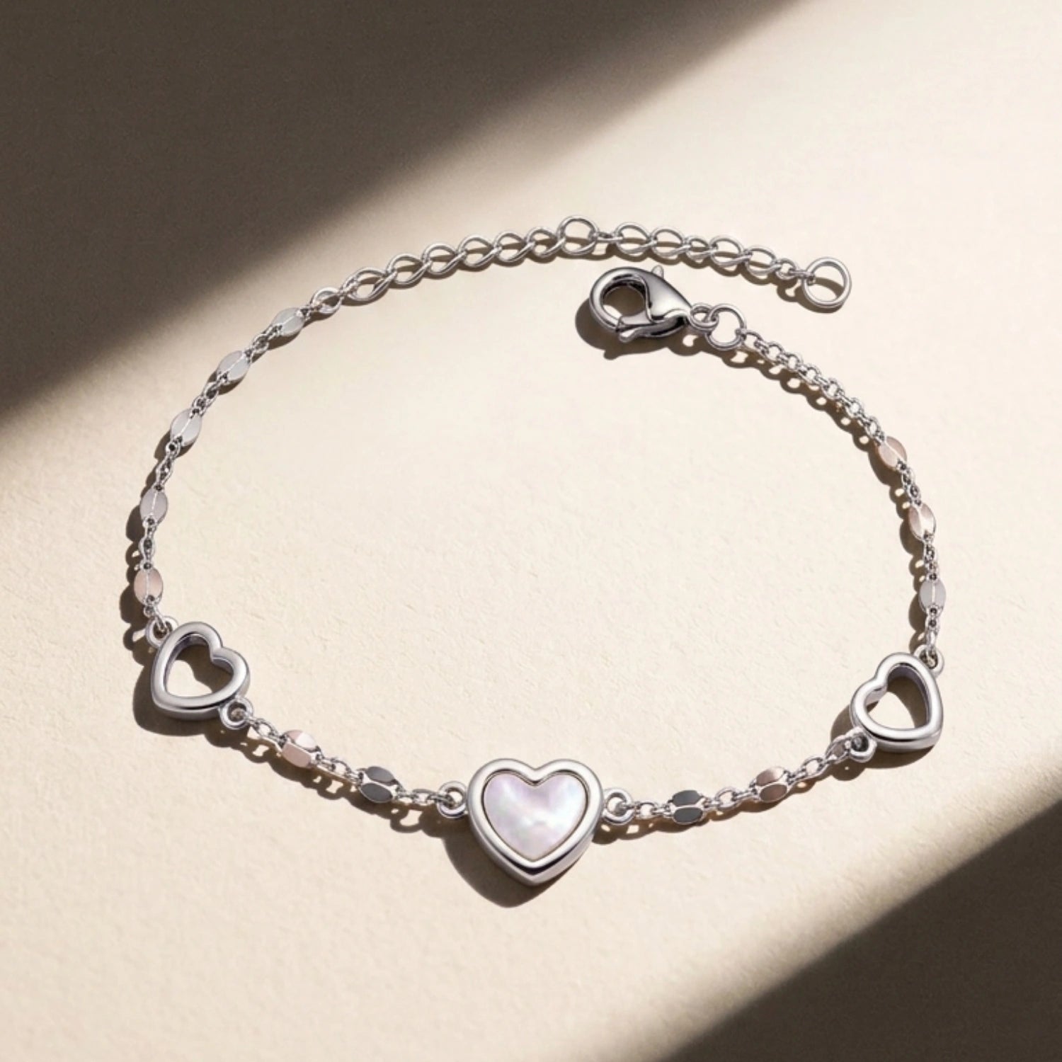 Heart Charm Silver Bracelet image 0