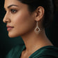 Silver Geometric Diamond Drop Earrings image 1