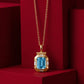 Aqua Elegance Rose Gold Pendant Necklace image 0