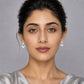 Geometric Square Silver Drop Earrings image 1