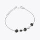 Black Stone 925 Silver Chain Bracelet image 2