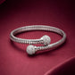 Silver Radiance Pavé Ball Cuff Bracelet image 0