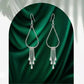 Silver Teardrop Tassel Earrings image 0