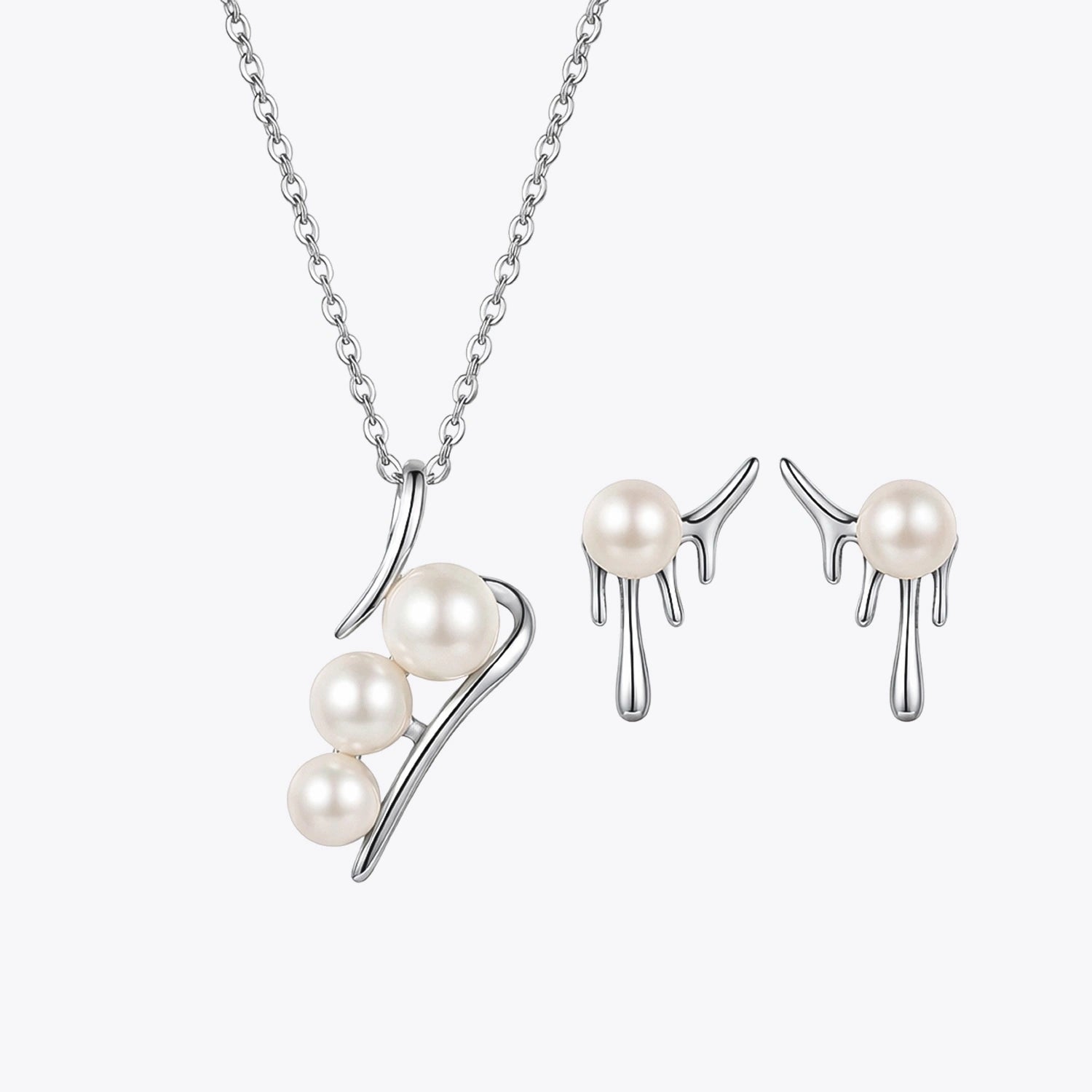 Alencia Liquid Silver Pearl Set image 2