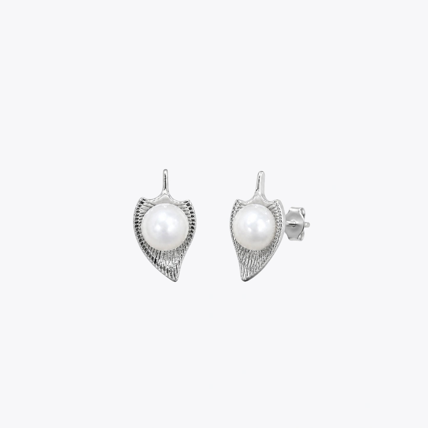 Pearl Leaf Drop Earrings image 2
