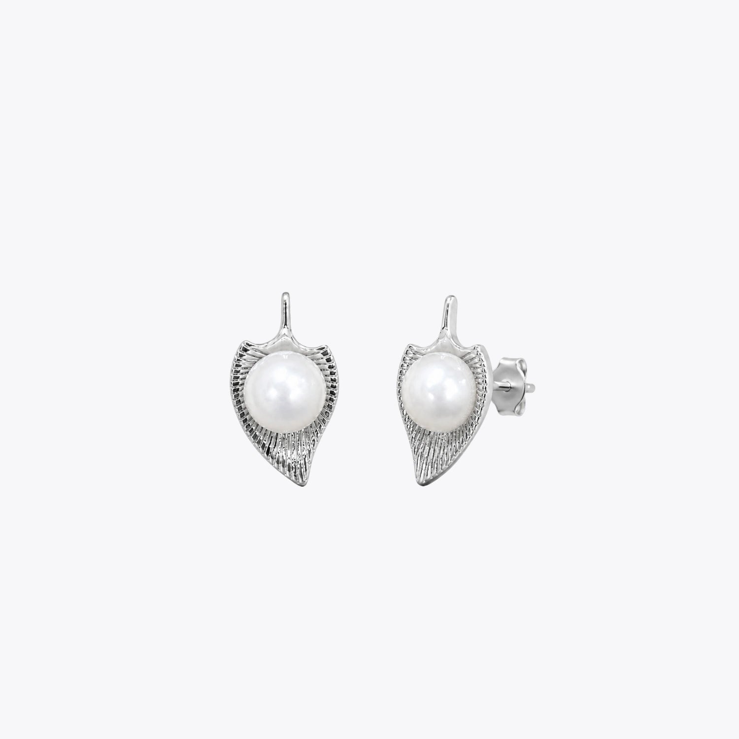 Pearl Leaf Drop Earrings image 2