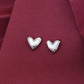 Luna Heart Silver Stud Earrings image 0
