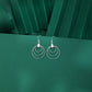 Triple Circle Silver Drop Earrings image 0