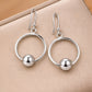 Silver Orbit Ball Drop Earrings image 0