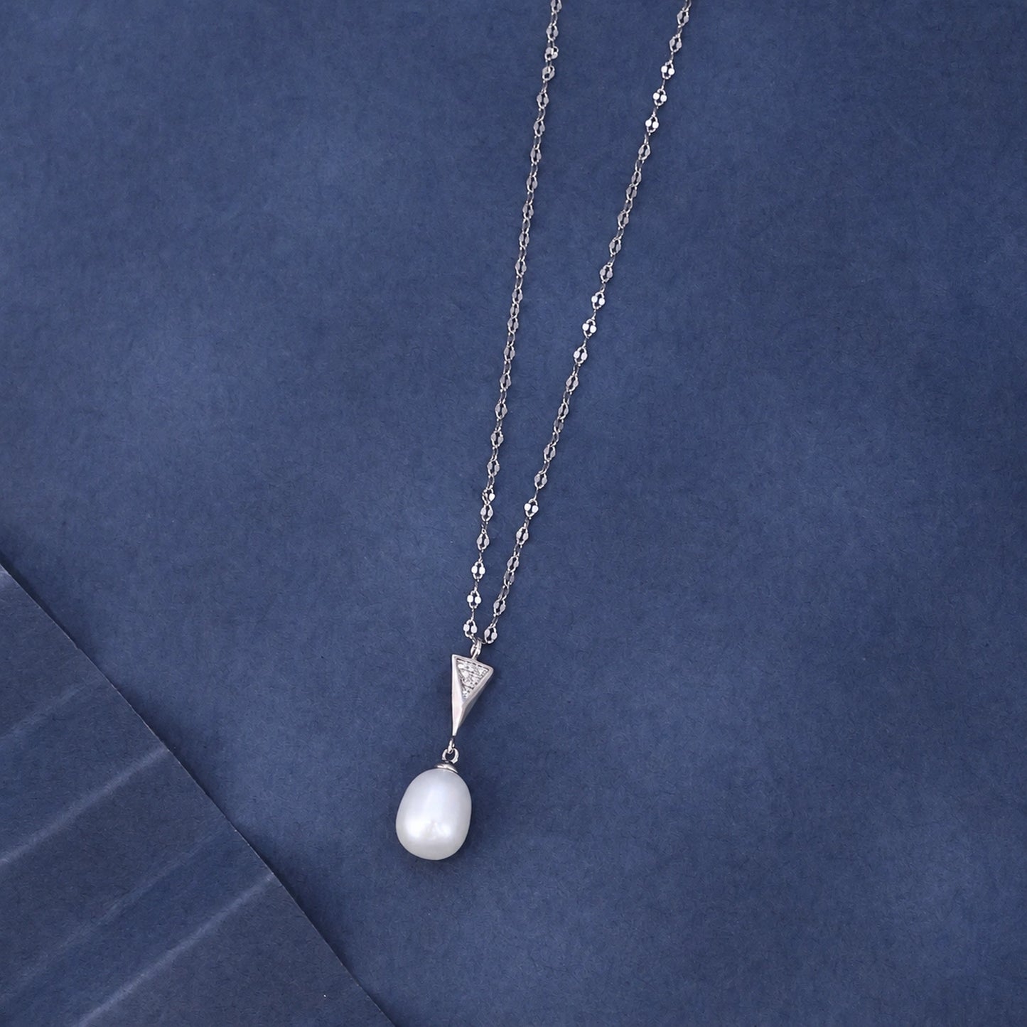 Pearl Drop Silver Pendant Necklace image 0