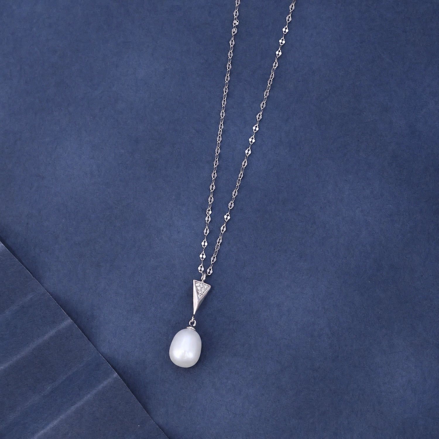 Pearl Drop Silver Pendant Necklace image 0
