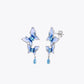 Blue Butterfly Crystal Drop Earrings image 2