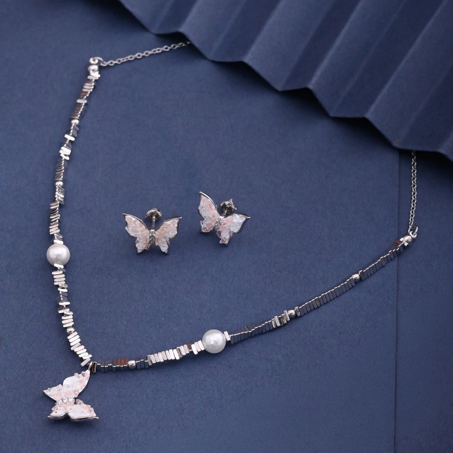 ALENCIA Azure Blossom Crystal &amp; Pearl Jewelry Set image 5