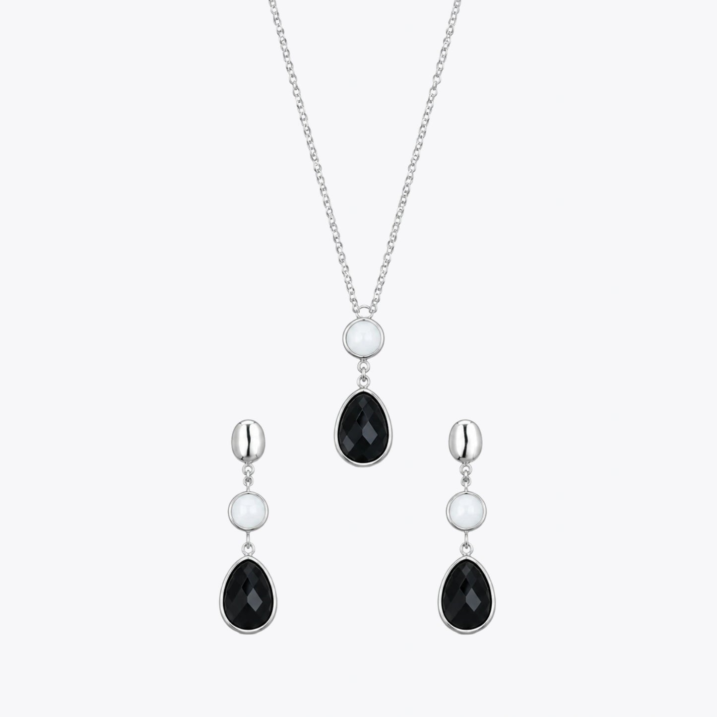Midnight Pearl Drop Necklace &amp; Earrings Combo image 2