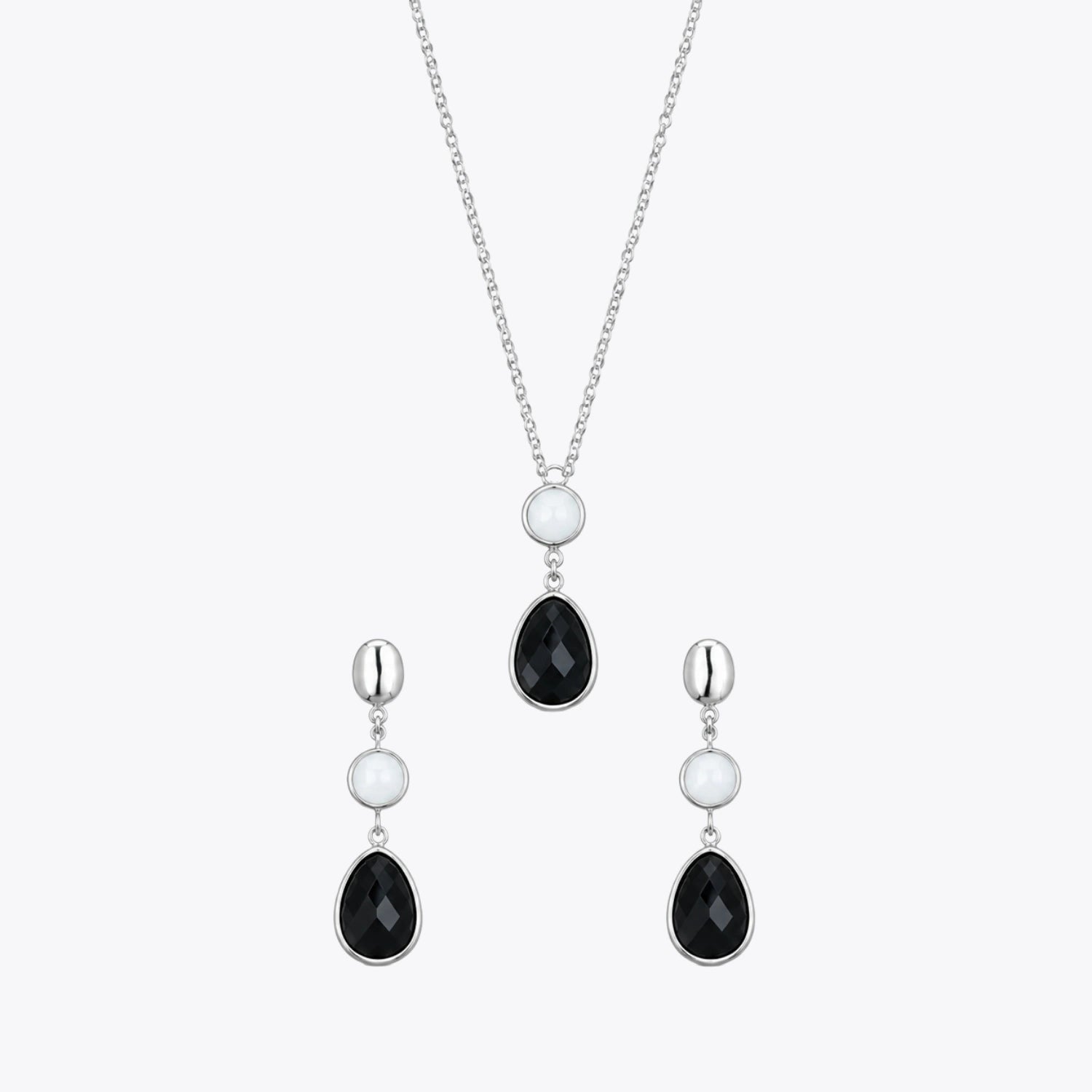 Midnight Pearl Drop Necklace &amp; Earrings Combo image 2