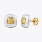 Dual-Tone Square Stud Earrings image 2