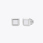 Luna Square Silver Stud Earrings image 2