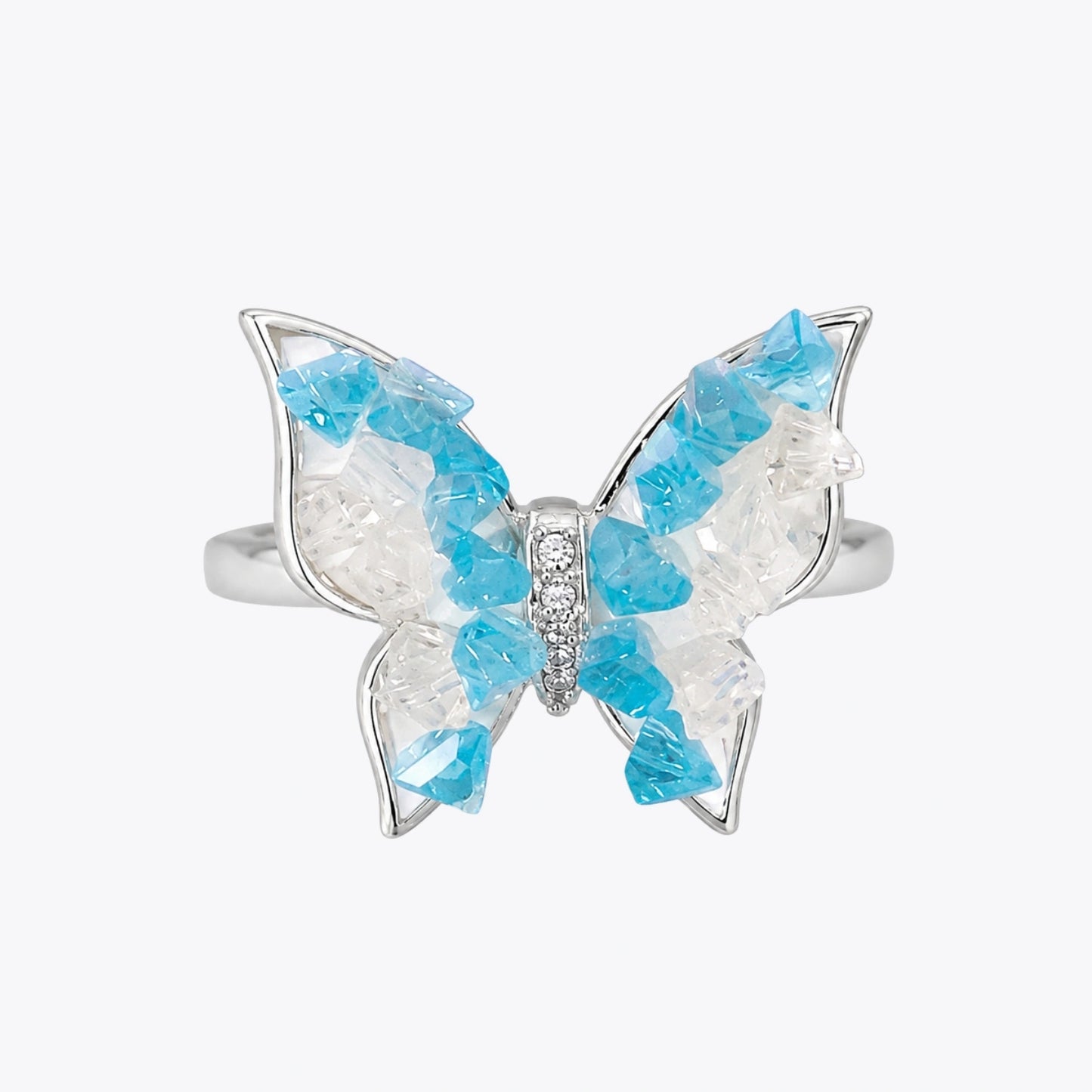 Butterfly Crystal Wing Ring – 3 Colour Variations - Blue, 15 image