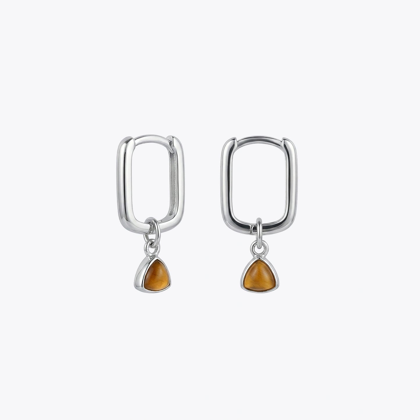 Amber Drop Rectangle Hoop Earrings image 2
