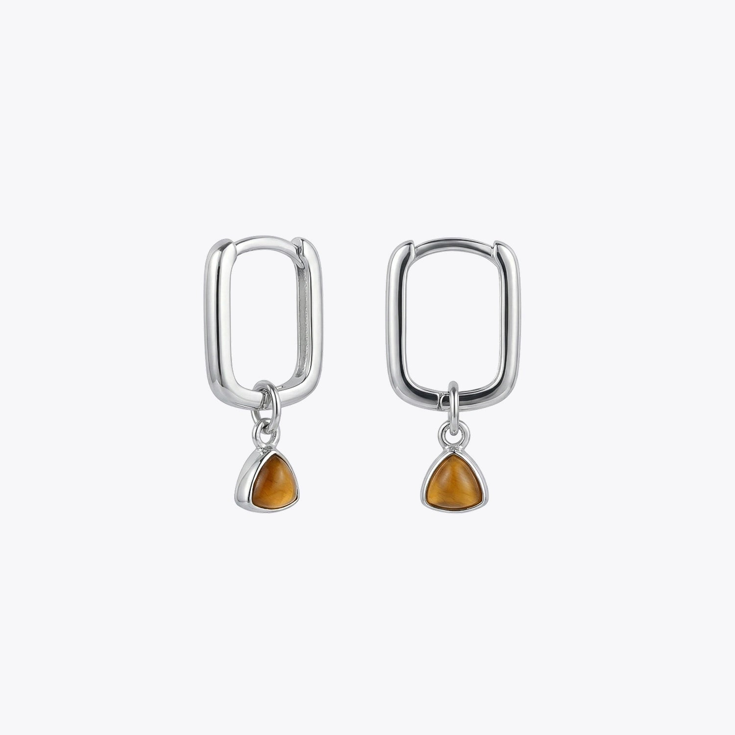 Amber Drop Rectangle Hoop Earrings image 2
