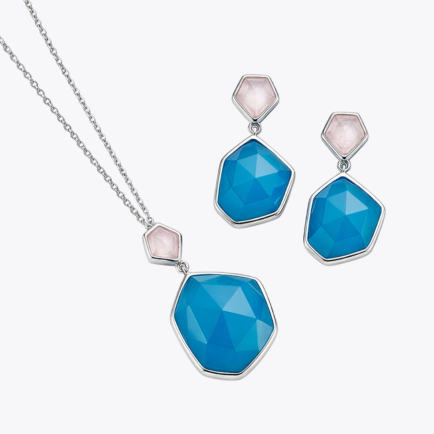Aqua Prism Pendant &amp; Earring Set image 2