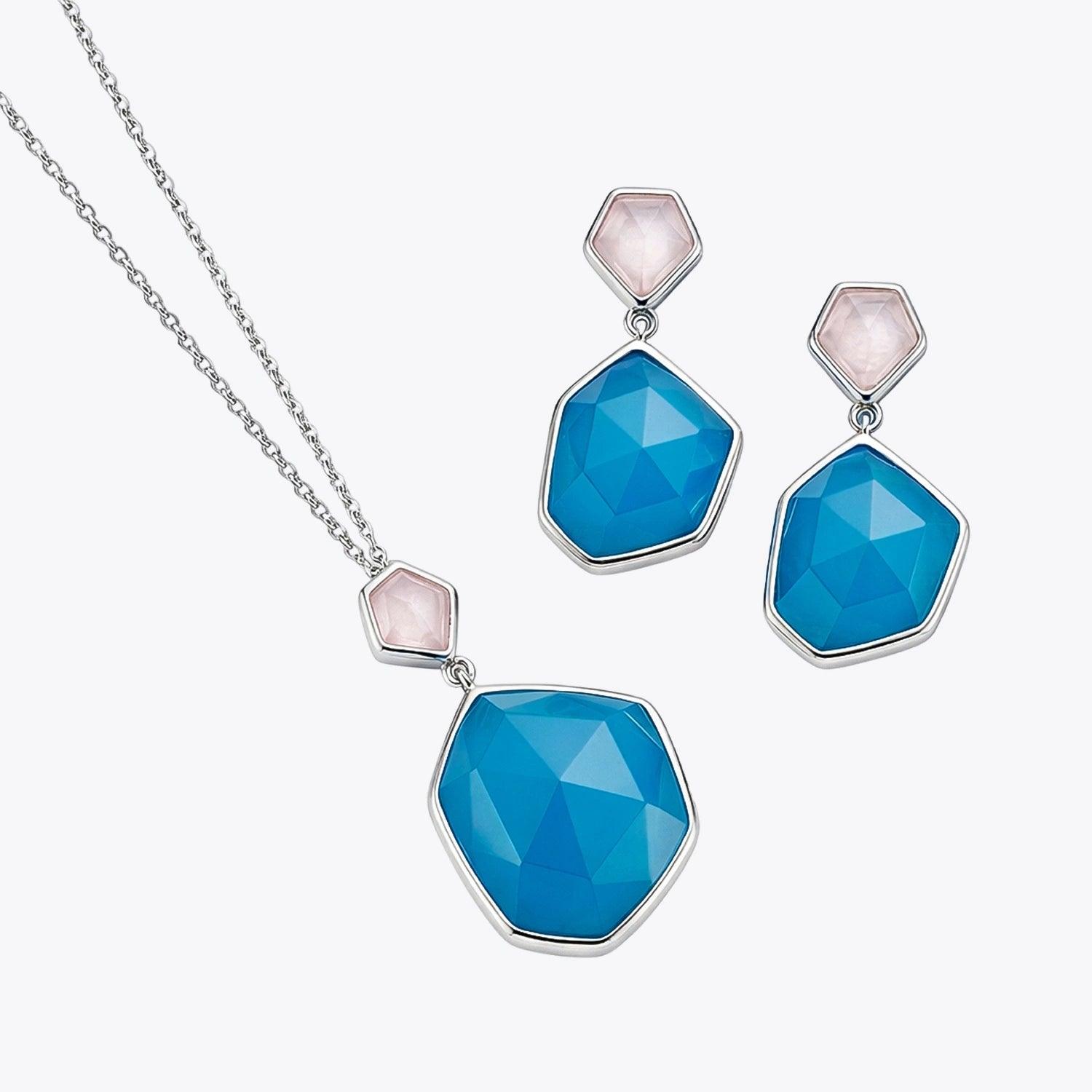 Aqua Prism Pendant &amp; Earring Set image 2