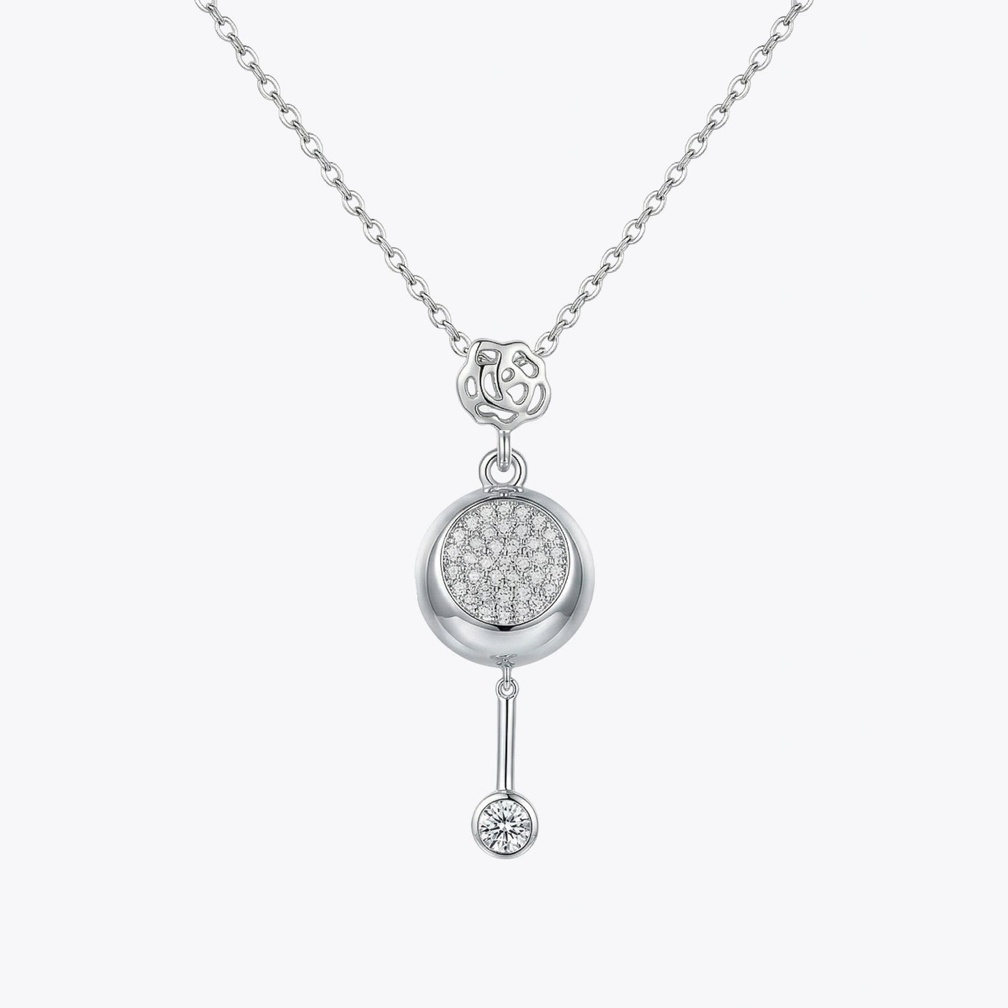Rose Glow Round Drop Pendant &amp; Earrings Combo image 3