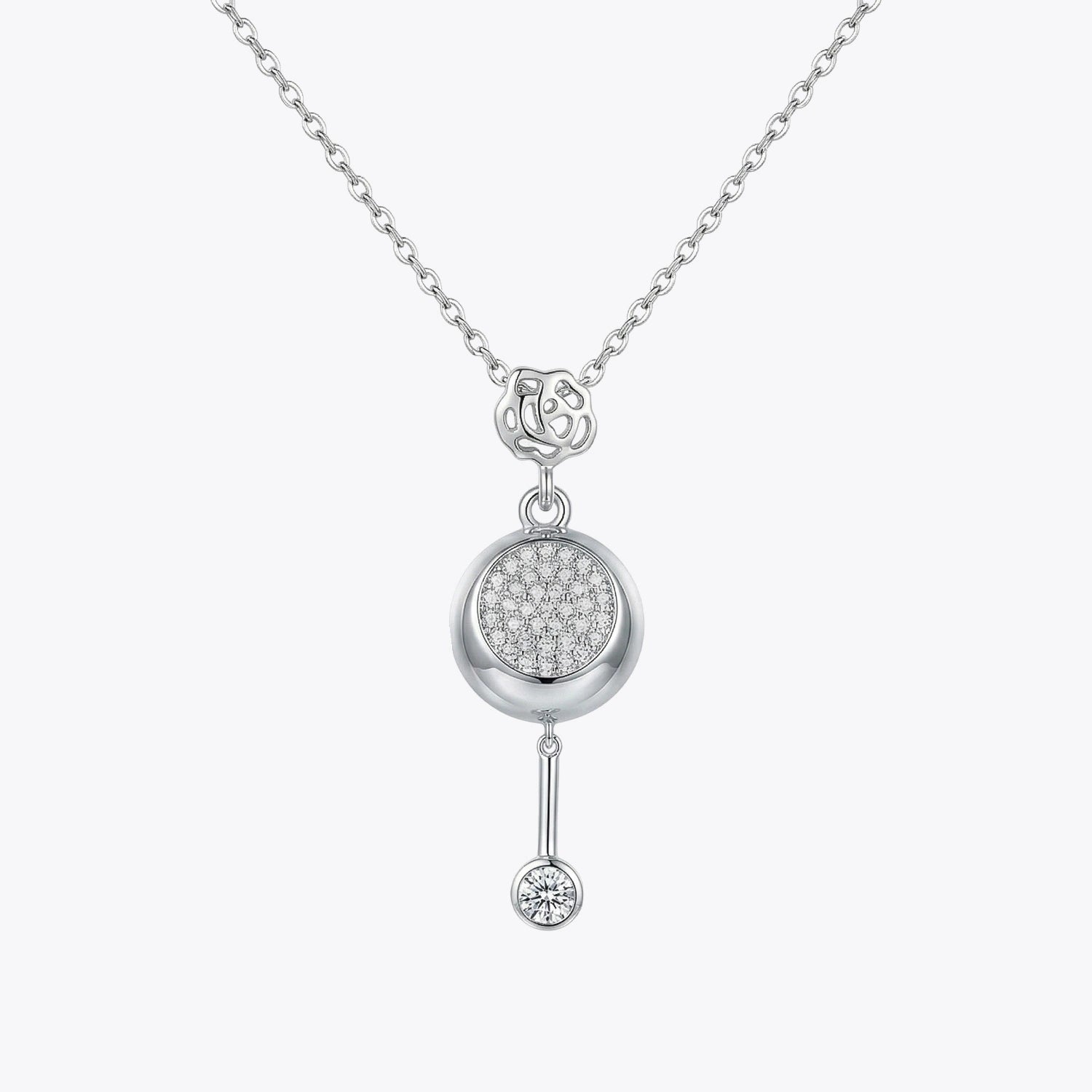 Rose Glow Round Drop Pendant &amp; Earrings Combo image 3