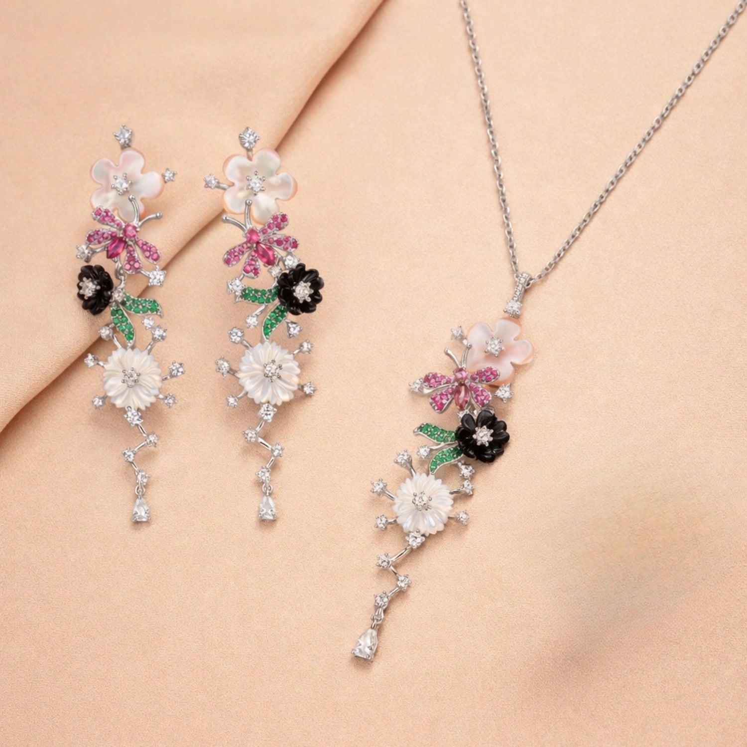Alencia Floral Cascade 925 Silver Set image 0