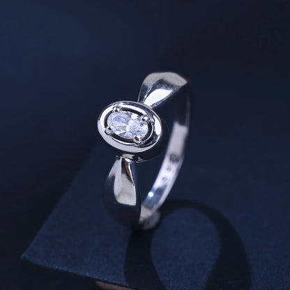 The Alencia Urban Serenade Oval Bezel Solitaire Ring image 0