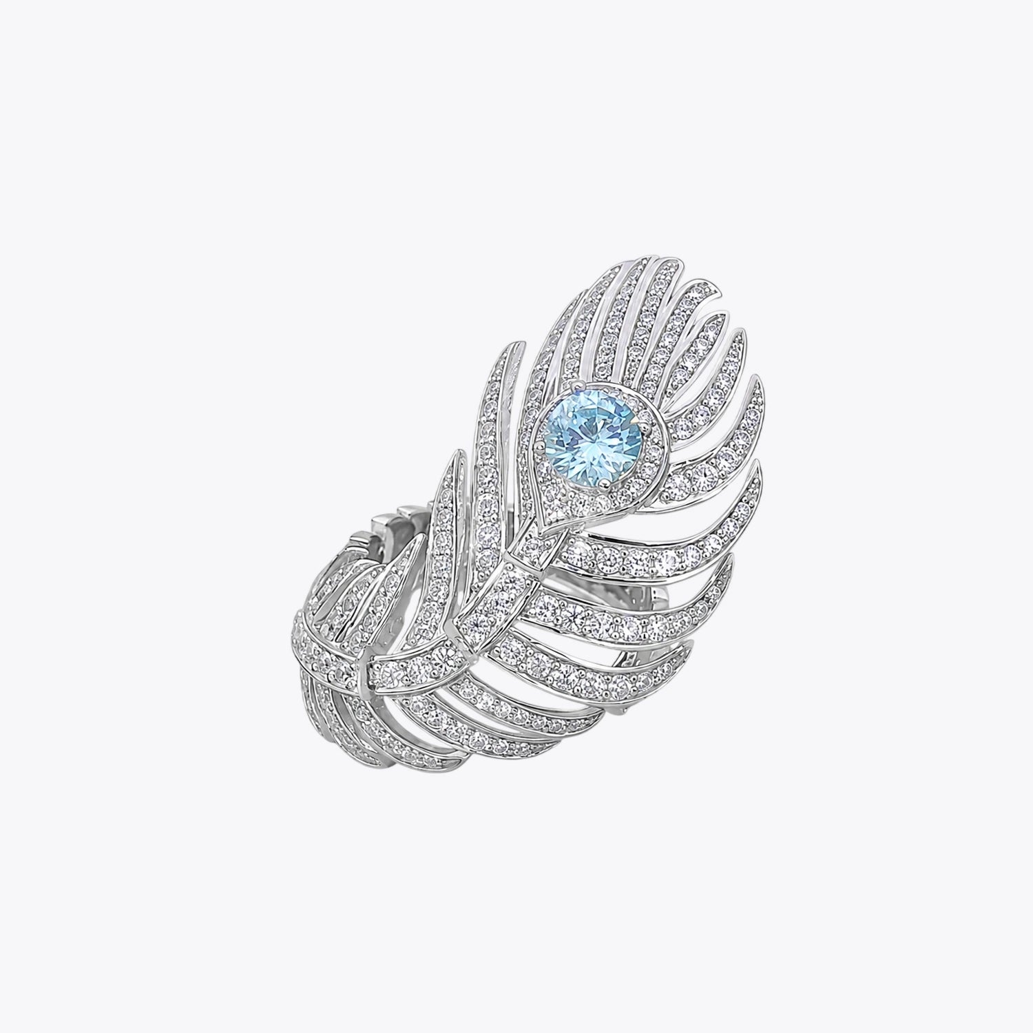 The Alencia Ethereal Peacock Feather Statement Ring image 2