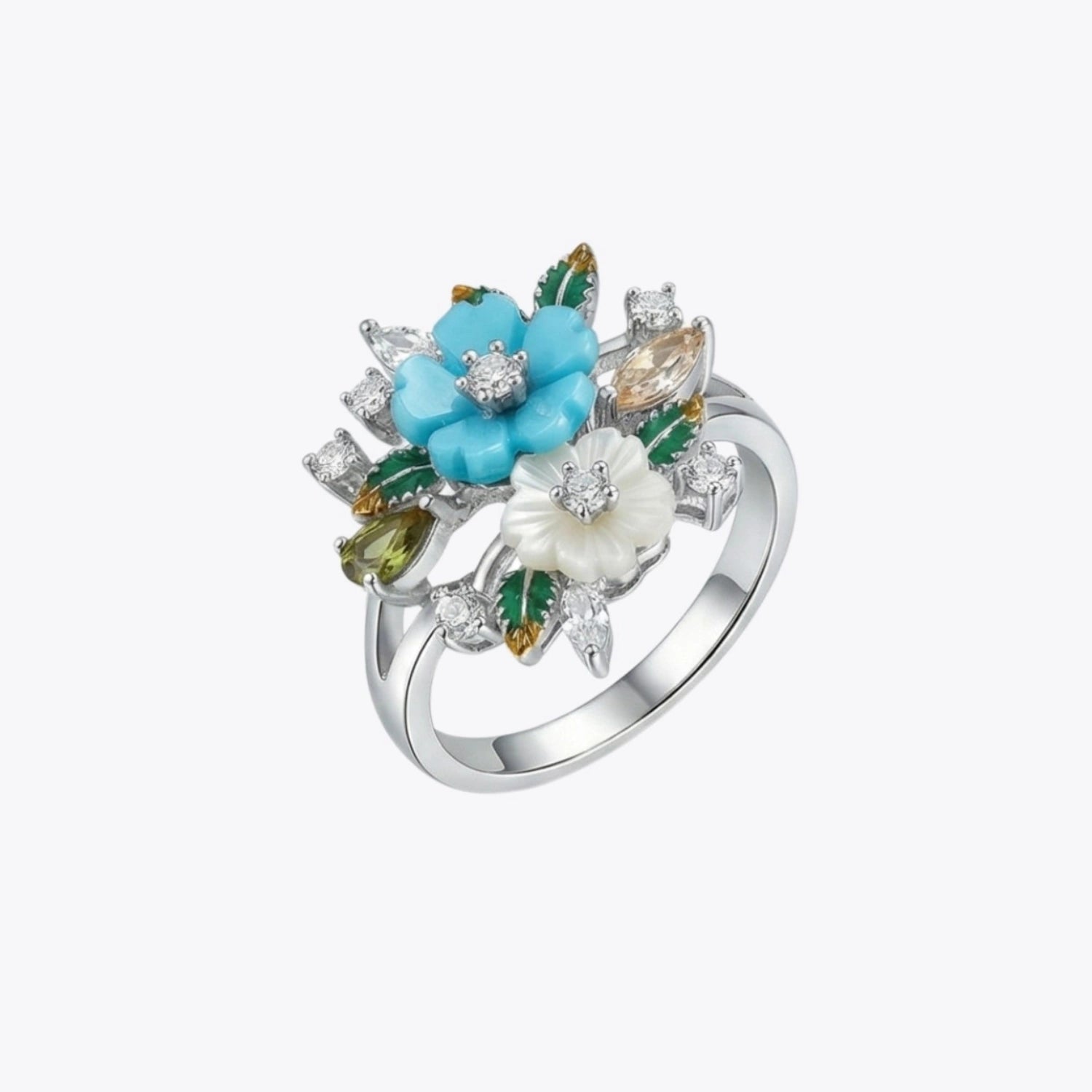 Aqua Bloom Statement Ring image 2