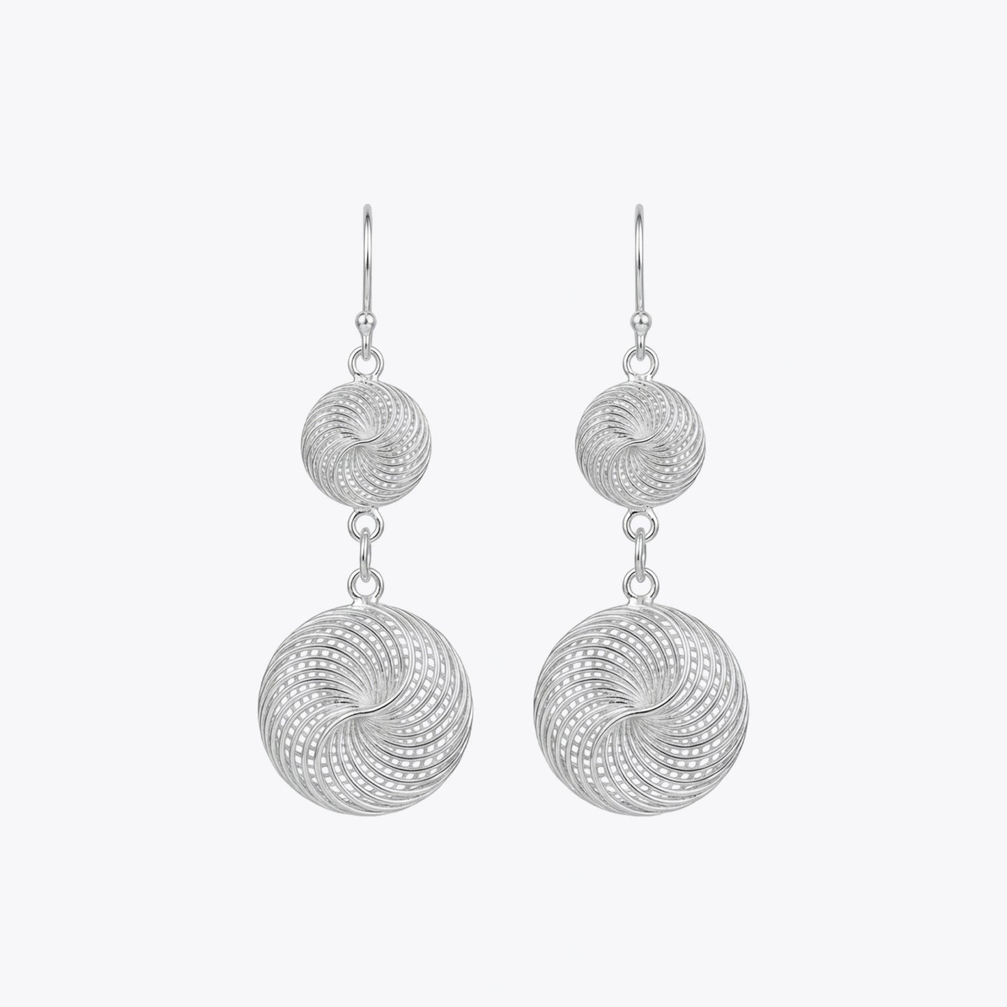 Swirl Aura Silver Drop Earrings image 2
