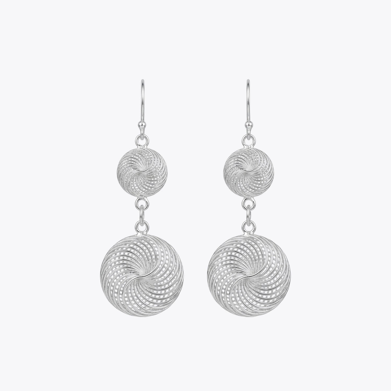 Swirl Aura Silver Drop Earrings image 2