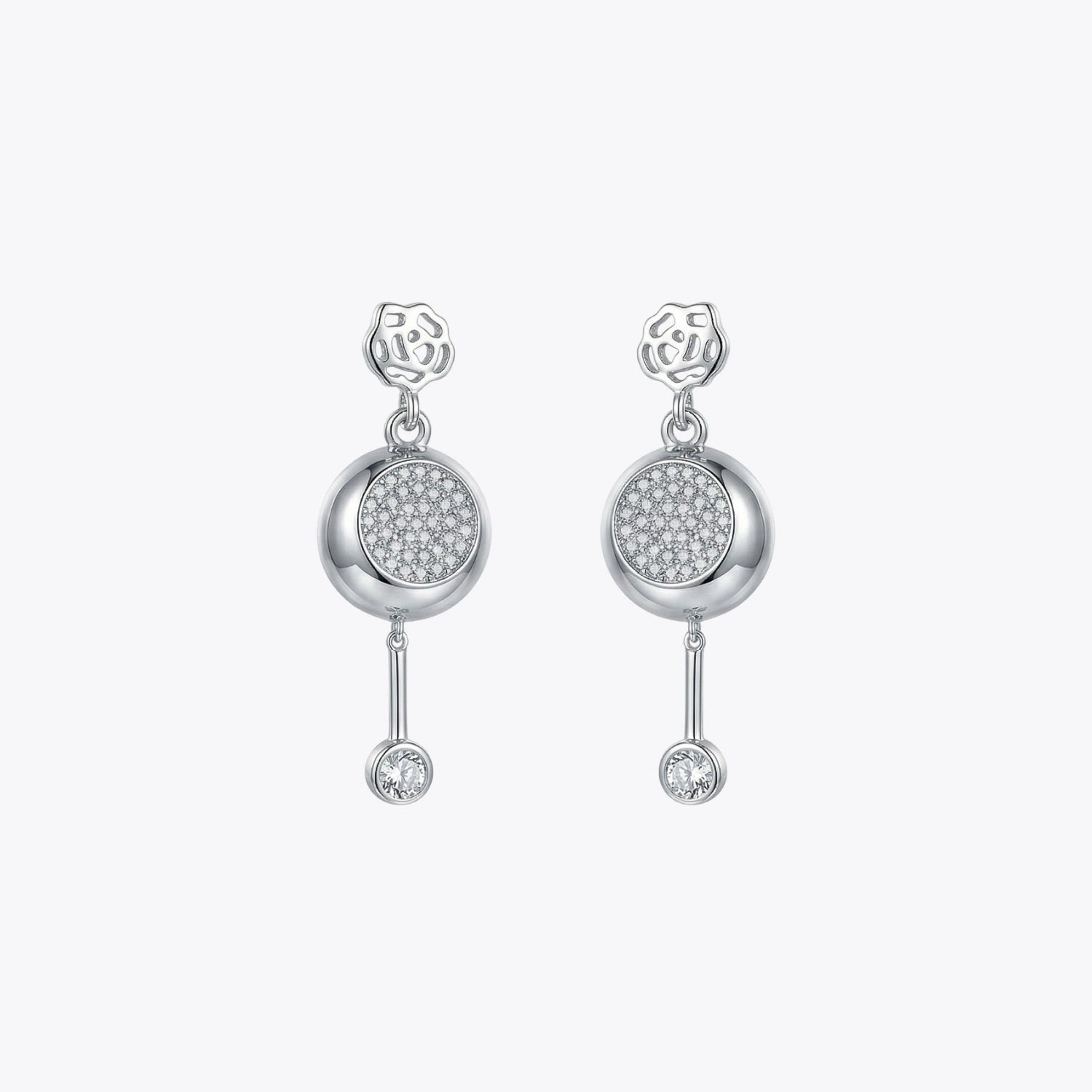 Rose Glow Round Drop Pendant &amp; Earrings Combo image 4