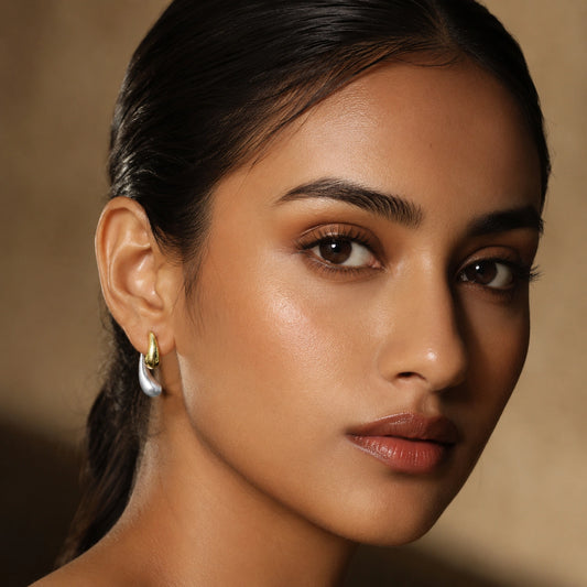 Two-Tone Teardrop Drop Earrings image 1