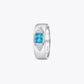 Tri-Stone Silver Statement Ring – Blue, Green &amp; Yellow Variants image 3