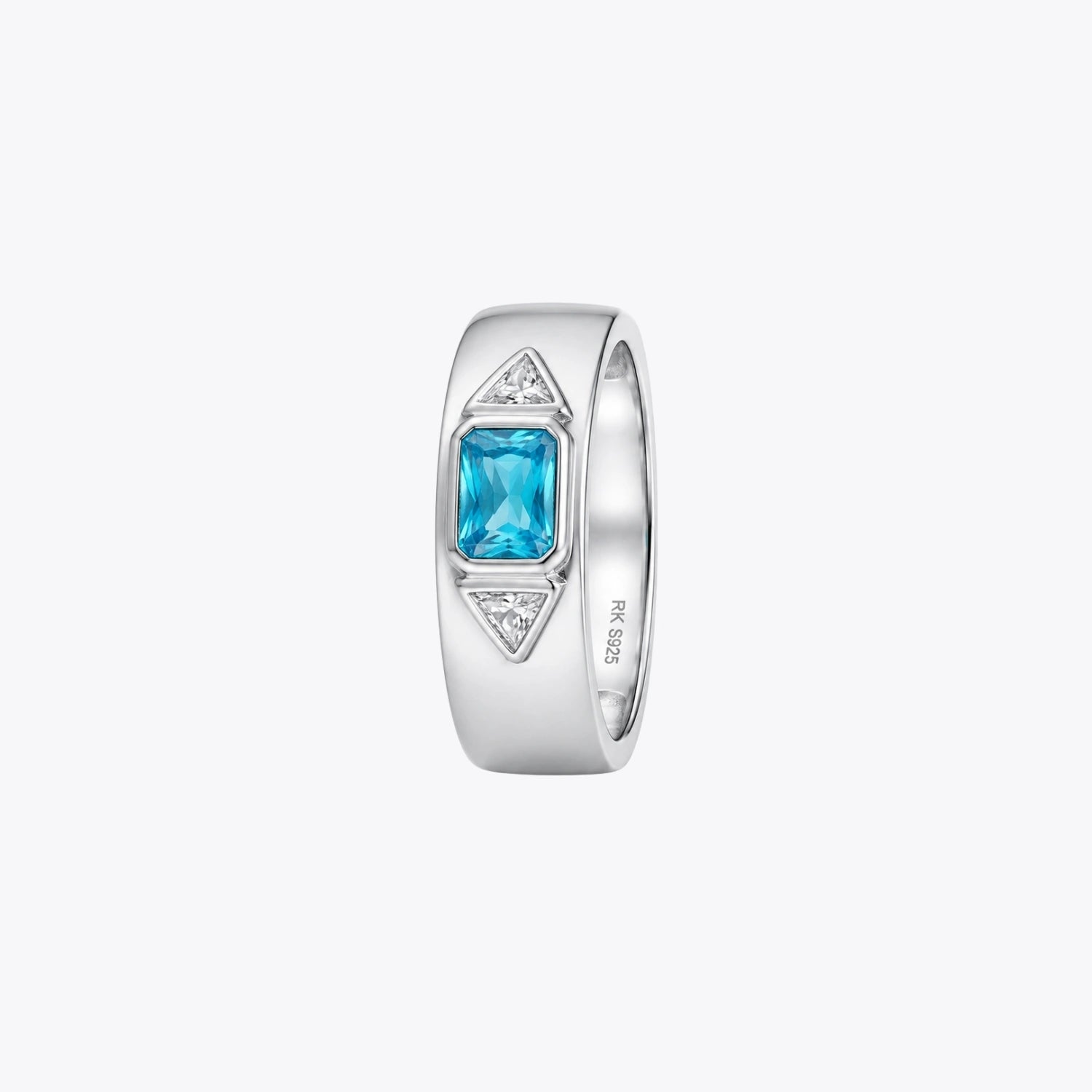Tri-Stone Silver Statement Ring – Blue, Green &amp; Yellow Variants image 3