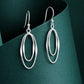 Silver Oval Loop Drop Earrings image 0