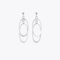 Silver Oval Orbit Drop Earrings image 2