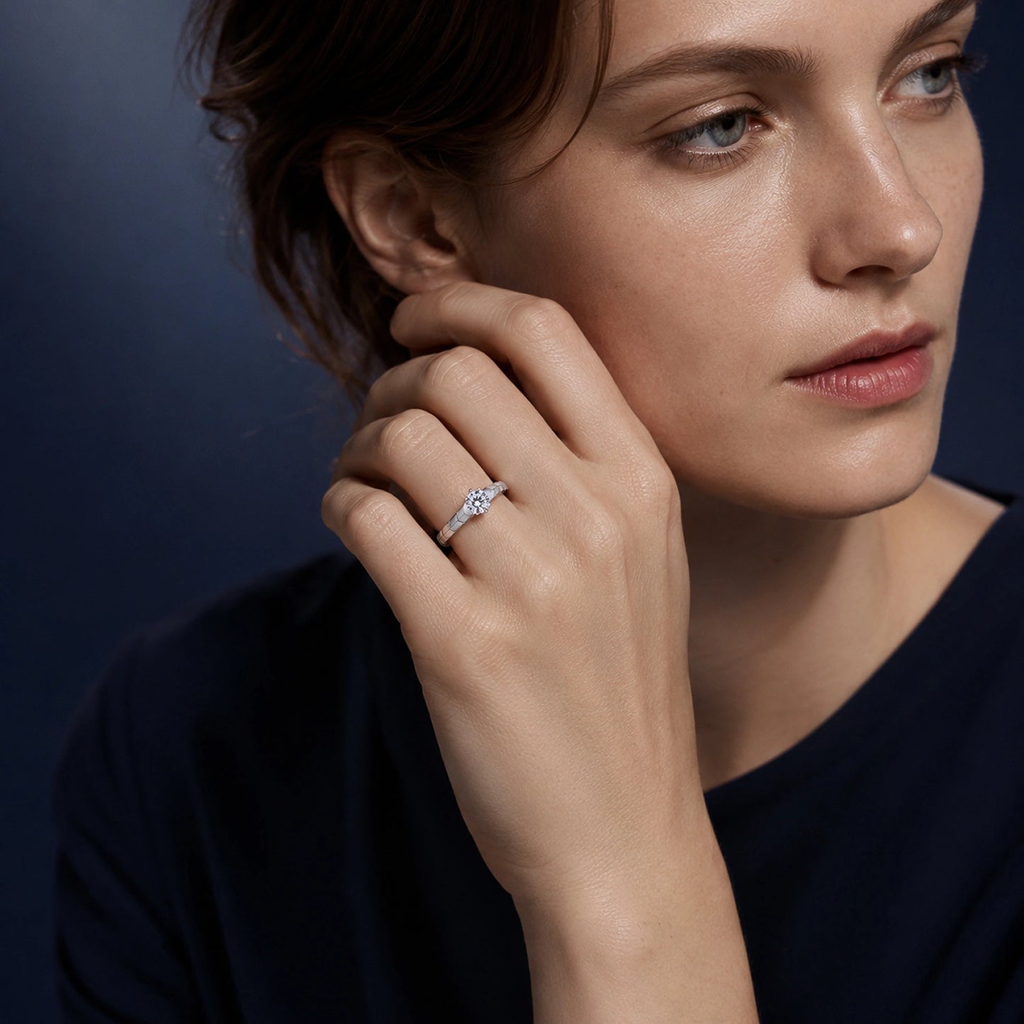 The Alencia Urban Serenade Segmented Solitaire Ring image 1