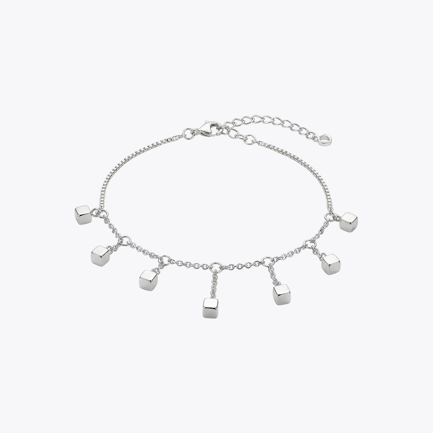 Silver Cube Charm Bracelet image 2