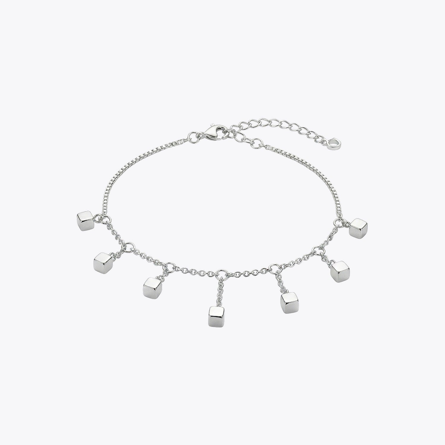 Silver Cube Charm Bracelet image 2