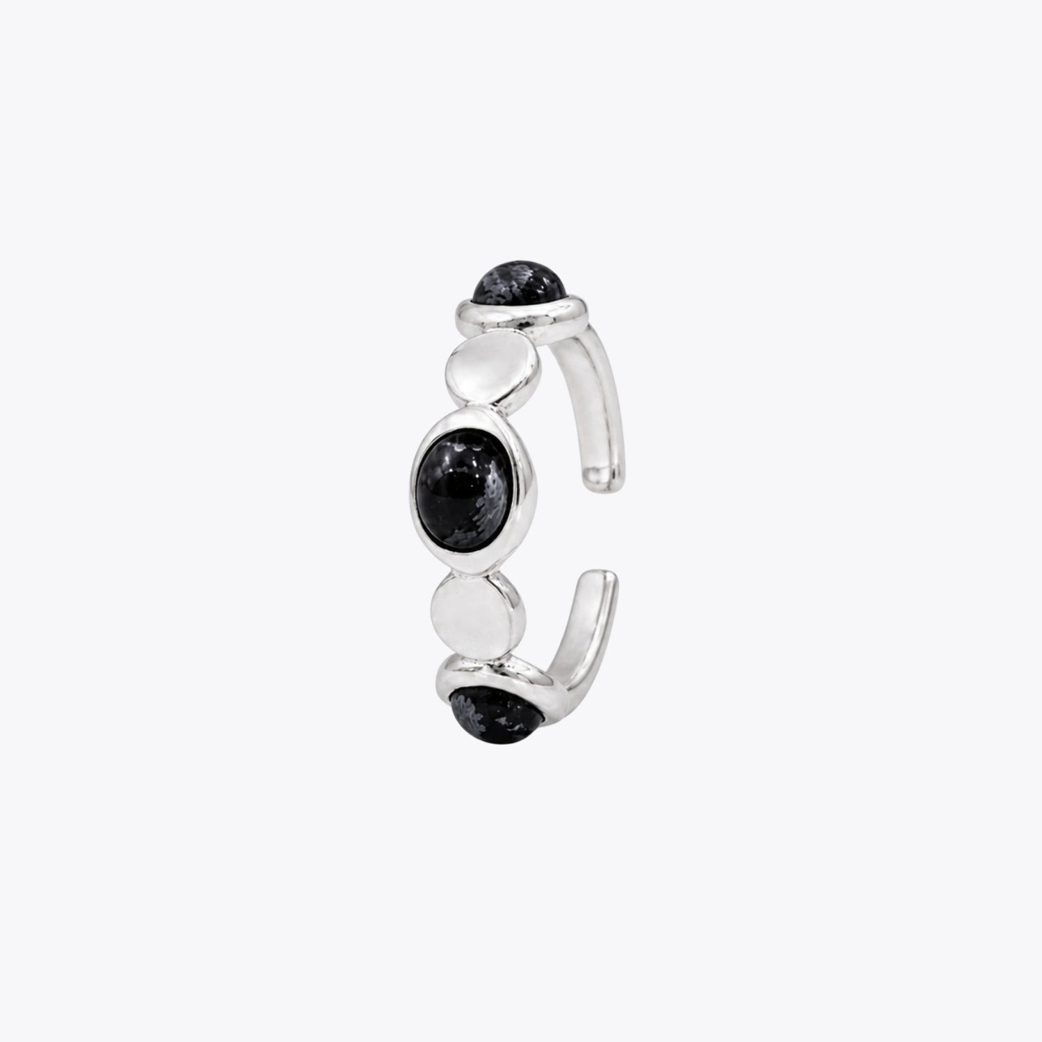 Midnight Pebble Silver Ring image 2