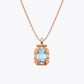 Aqua Elegance Rose Gold Pendant Necklace image 2