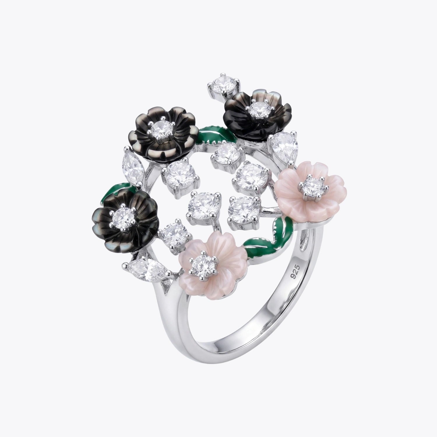 Alencia Enchanted Blossom Silver Floral Ring image 2